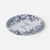 Weddenschap marinier Blue Floral Silver Gray Party Papieren Bordje (Gekanteld)