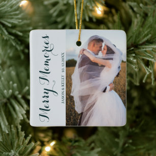 Weddenschap Merry Memories Fotokeramisch sierlijk Keramisch Ornament