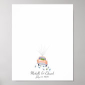 Weddenschap met autofingerprint Guest Book - Gewoo Poster (Voorkant)