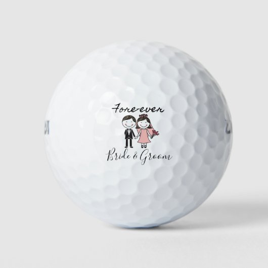 Weddenschap met Bride en Groom Golfer Golfballen (Voorkant)