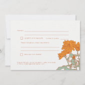 Weddenschap met chrysanthemum oranje herfstbruilof kaart (Achterkant)