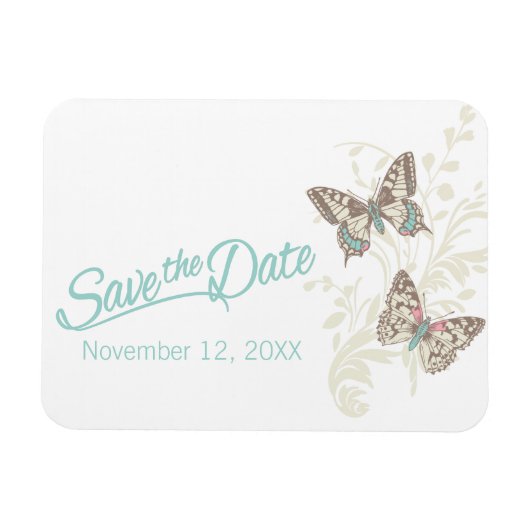 Weddenschap met de datum butterflies magnet magneet (Horizontaal)