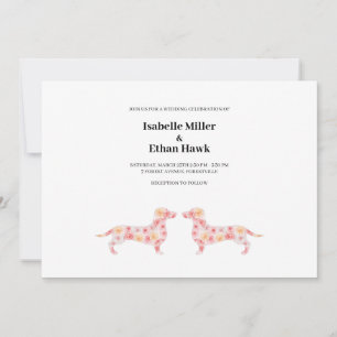 Weddenschap met Floral Dachshund Dog Kaart