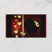 Weddenschap met gouden ringen visitekaartje (Achterkant)