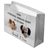 Weddenschap met zilveren foto's groot cadeauzakje (Voorkant Gekanteld)