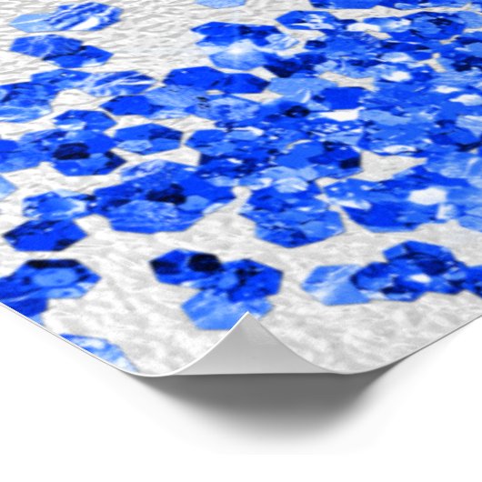 Weddenschap met zilverroyal blue confetti Welkom Poster (Hoek)