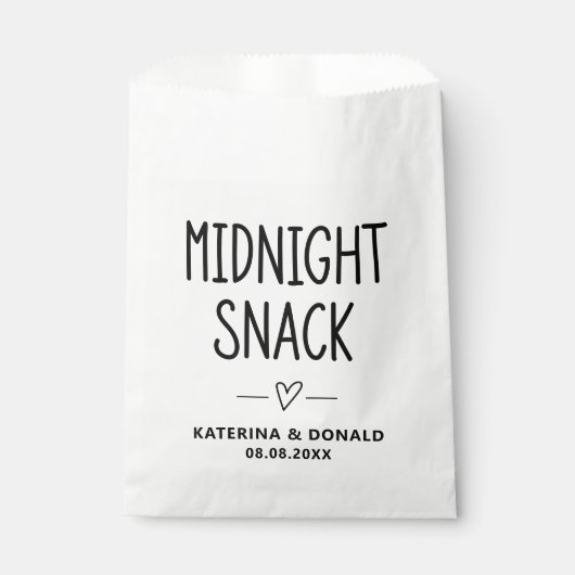 Weddenschap Midnight Snack Favor Bag Bedankzakje (Voorkant)