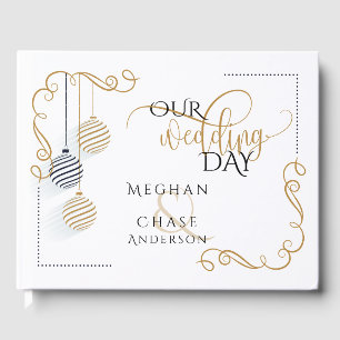 Weddenschap Modern Black en Gold Baubles Gastenboek