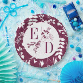 Weddenschap Modern Burgundy Initialen Bord (Feest)