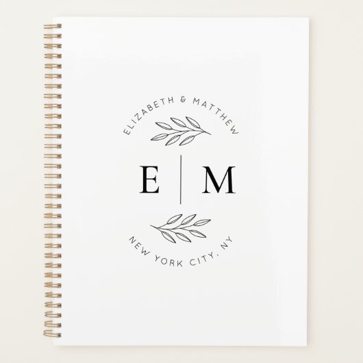 Weddenschap Modern Minimalist Elegant Chic Planner (Voorkant)