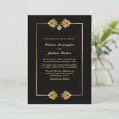 Weddenschap Modern Simple Black met Gold Kaart (Staand voorkant)