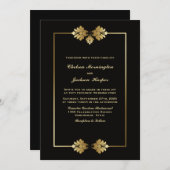 Weddenschap Modern Simple Black met Gold Kaart (Voorkant / Achterkant)