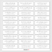 Weddenschap Moderne Elegant Chic Guest Namen en ad Sticker (Vel)