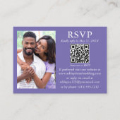 Weddenschap Moderne Minimale Foto Periwinkle QR RS Informatiekaartje (Voorkant)