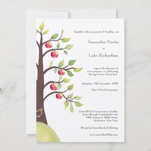 Weddenschap Monogram Apple Tree Orchard Country In Kaart (Achterkant)