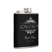 Weddenschap Monogram Beste man Dated Groomsmen Fla Heupfles (Rechts)