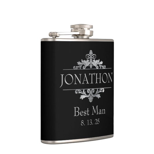 Weddenschap Monogram Beste man Dated Groomsmen Fla Heupfles (Rechts)