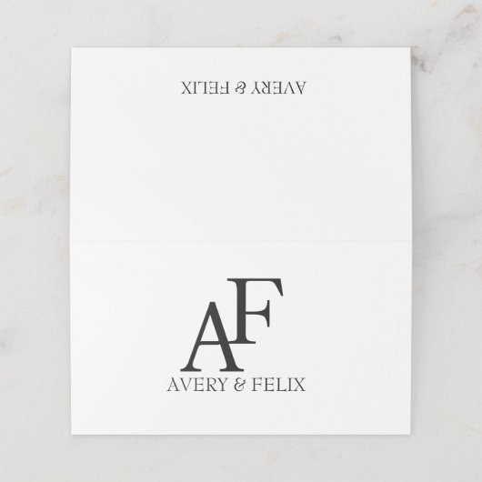 Weddenschap Monogram Black en White Elegant Guest (Buitenkant ongevouwen)