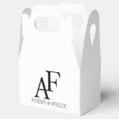 Weddenschap Monogram Black en White Elegant Guest Bedankdoosjes (Geopend)