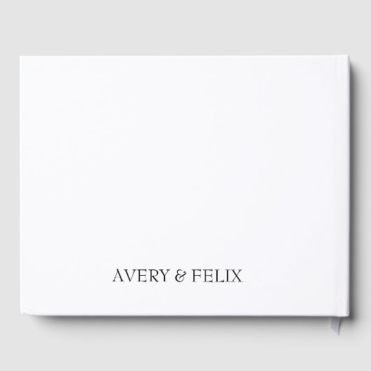 Weddenschap Monogram Black en White Elegant Guest Gastenboek (Achterkant)