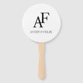 Weddenschap Monogram Black en White Elegant Guest Handwaaier (Achterkant)
