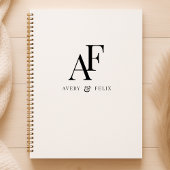 Weddenschap Monogram Black en White Elegant Guest Notitieboek