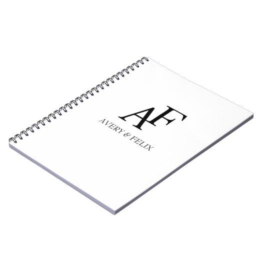 Weddenschap Monogram Black en White Elegant Guest Notitieboek (Linkerzijde)