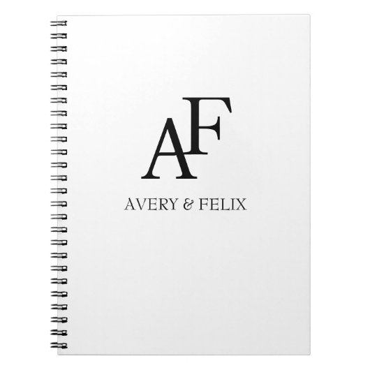 Weddenschap Monogram Black en White Elegant Guest Notitieboek (Voorkant)