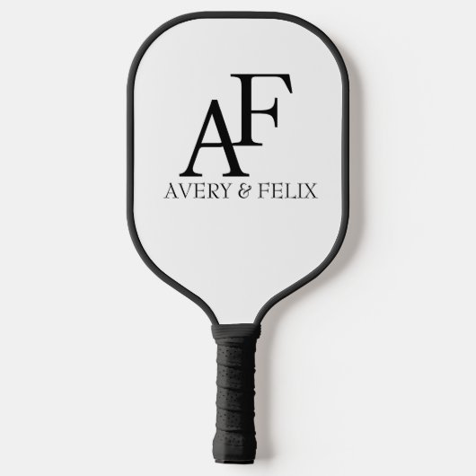 Weddenschap Monogram Black en White Elegant Guest Pickleball Paddle (Achterkant)