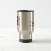 Weddenschap Monogram Bride Groom Date Wine Travel Reisbeker (Center)