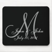 Weddenschap Monogram Bride Groom Names Datum Muism Muismat (Voorkant)