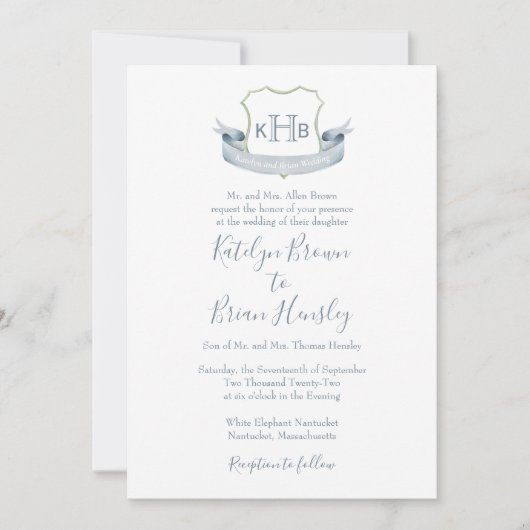 Weddenschap-monogram-Crest-Logo Classic Kaart (Voorkant)