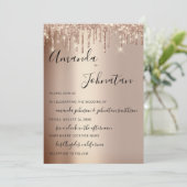 Weddenschap-monogram drift ongekend glitter Roos G Kaart (Staand voorkant)