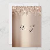 Weddenschap-monogram drift ongekend glitter Roos G Kaart (Achterkant)