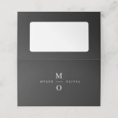 Weddenschap Monogram Elegant Minimal Stylish Black (Buitenkant ongevouwen)