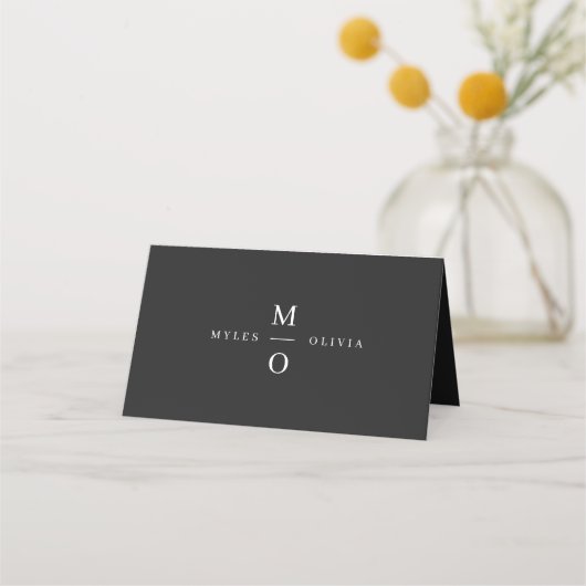 Weddenschap Monogram Elegant Minimal Stylish Black (Voorkant)
