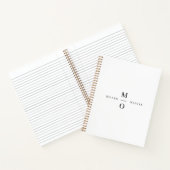 Weddenschap Monogram Elegant Minimalist Simple Whi Notitieboek (Binnen)