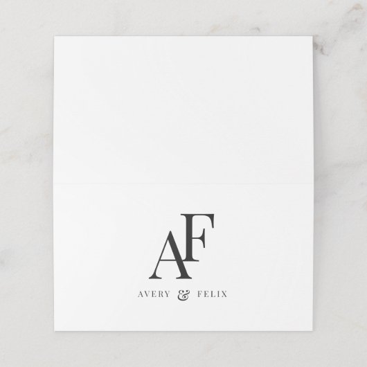 Weddenschap Monogram Elegant Simple Minimalist (Buitenkant ongevouwen)