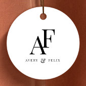 Weddenschap Monogram Elegant Simple Minimalist Bedankjes Labels