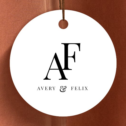 Weddenschap Monogram Elegant Simple Minimalist Bedankjes Labels