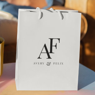 Weddenschap Monogram Elegant Simple Minimalist Medium Cadeauzakje