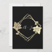 Weddenschap Monogram Florals Faux Gold Lijst QR Kaart (Achterkant)