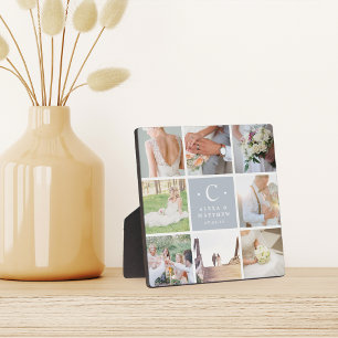 Weddenschap Monogram Foto Collage Fotoplaat