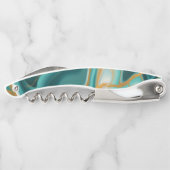 Weddenschap Monogram Green Gold Agate Geode Kurkentrekker (Achterkant)