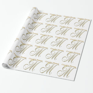 Weddenschap Monogram M Gift Wrapping paper Cadeaupapier