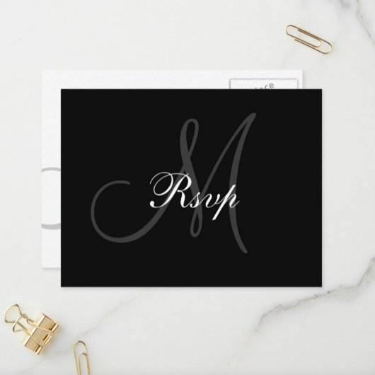 Weddenschap-monogram RSVP-Briefkaart Uitnodiging Briefkaart