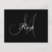 Weddenschap-monogram RSVP-Briefkaart Uitnodiging Briefkaart (Voorkant)