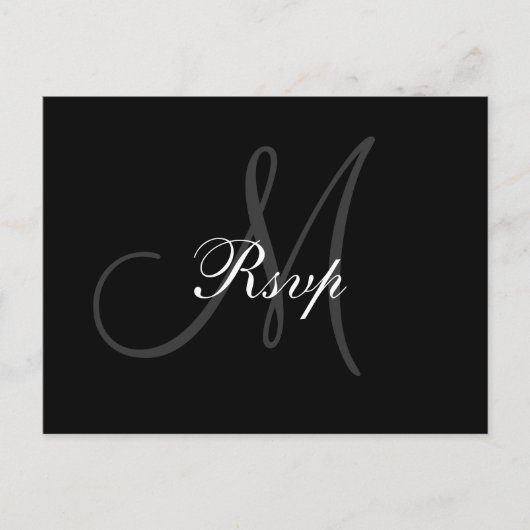 Weddenschap-monogram RSVP-Briefkaart Uitnodiging Briefkaart (Voorkant)