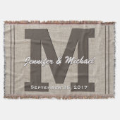 Weddenschap Monogram | Rustic Linen Kijk Deken (Voorkant)