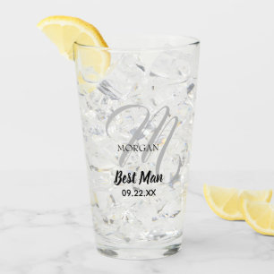 Weddenschap Monogram Typografie Best Man Glas